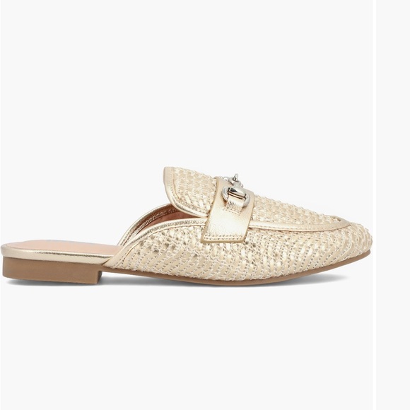 Elegant Gold Woven Mules NWT - Picture 3 of 6